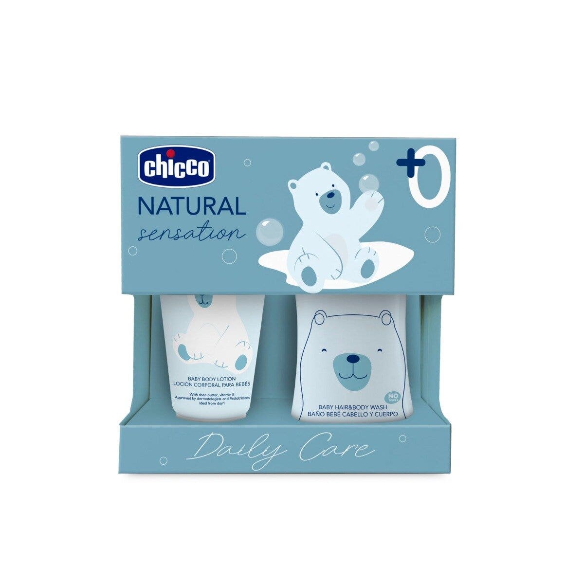 Chicco Natural Sensation Set Detergente Corpo&Capelli 200ml + Crema Corpo 150ml