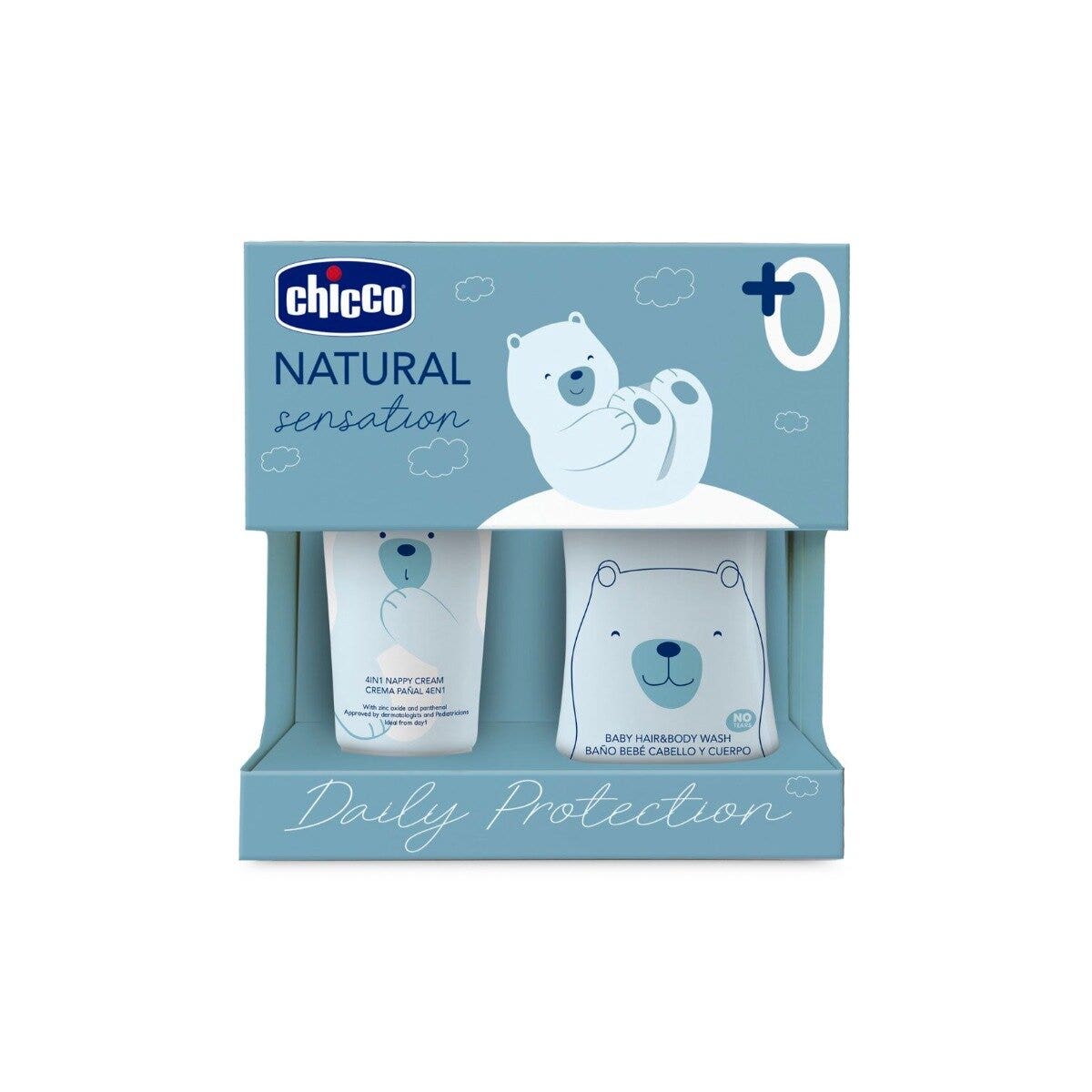 Chicco Natural Sensation Kit Nettoyant Corps & Cheveux 200 ml + Pâte Apaisante 4 en 1 100 ml