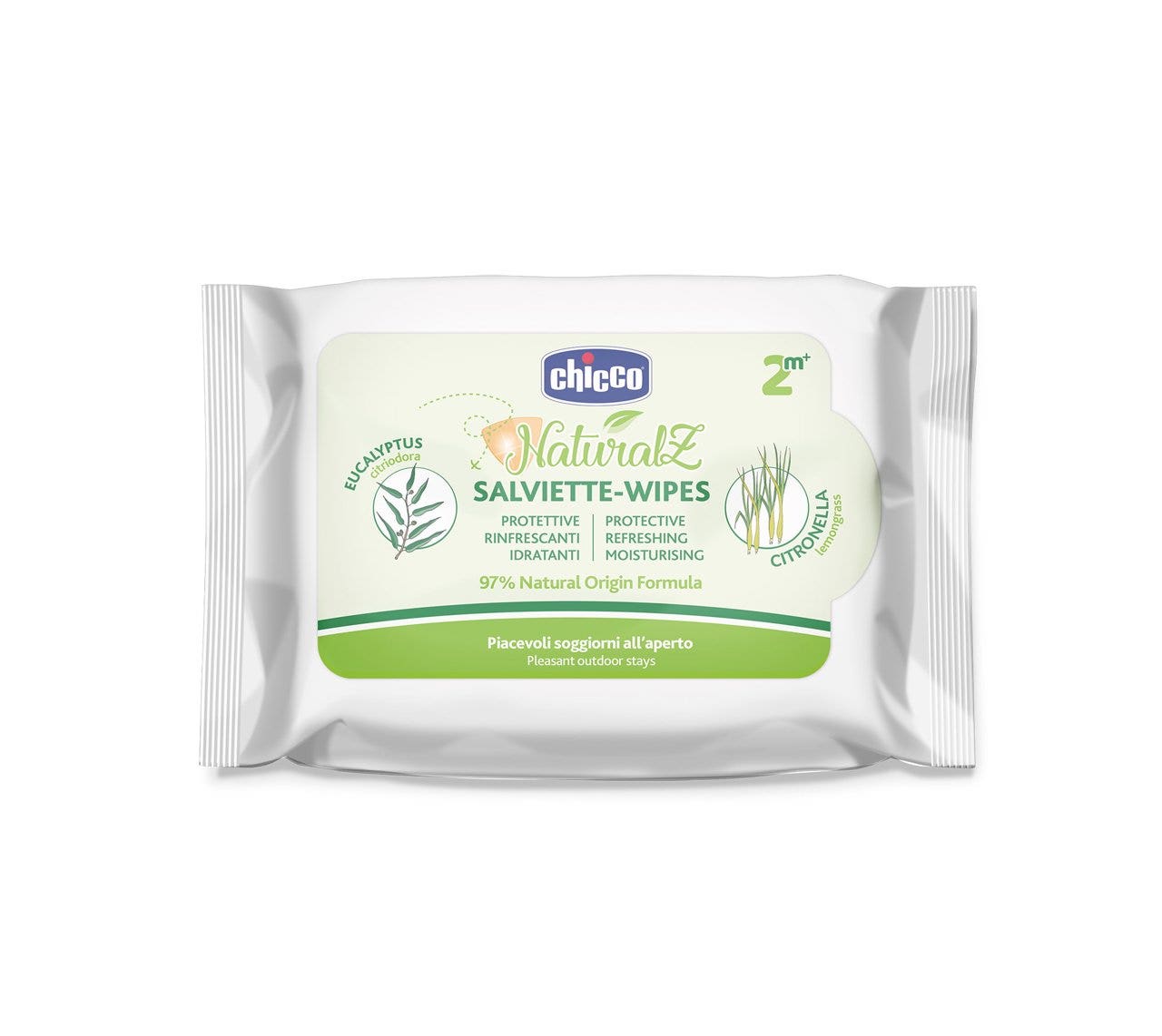 Chicco Lingettes anti-moustiques protectrices et rafraîchissantes, 20 pièces, 2 ans et plus