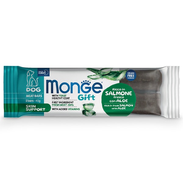 Monge Meat Bars Skin Support Barre pour chiens adultes au saumon frais et à l'aloès 40 g