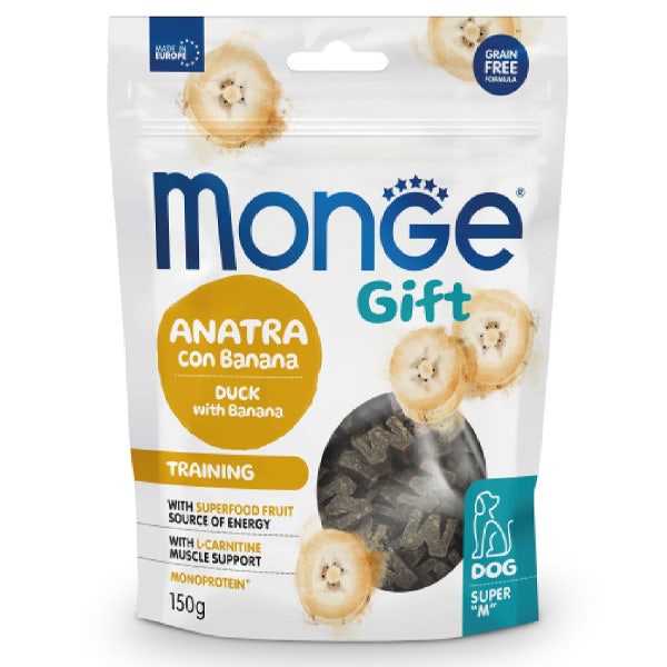 Monge Snack Training pour chiens adultes au canard et à la banane 150 g