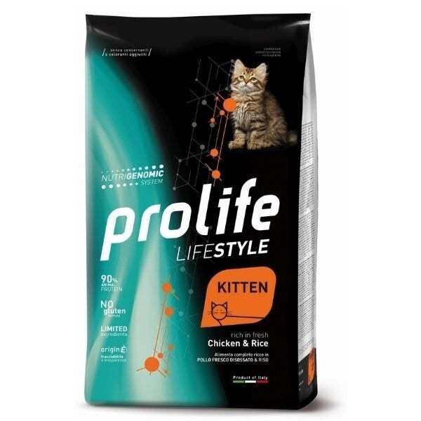 Prolife Lifestyle Poulet frais désossé et riz, croquettes pour chatons, sac de 1,5 kg