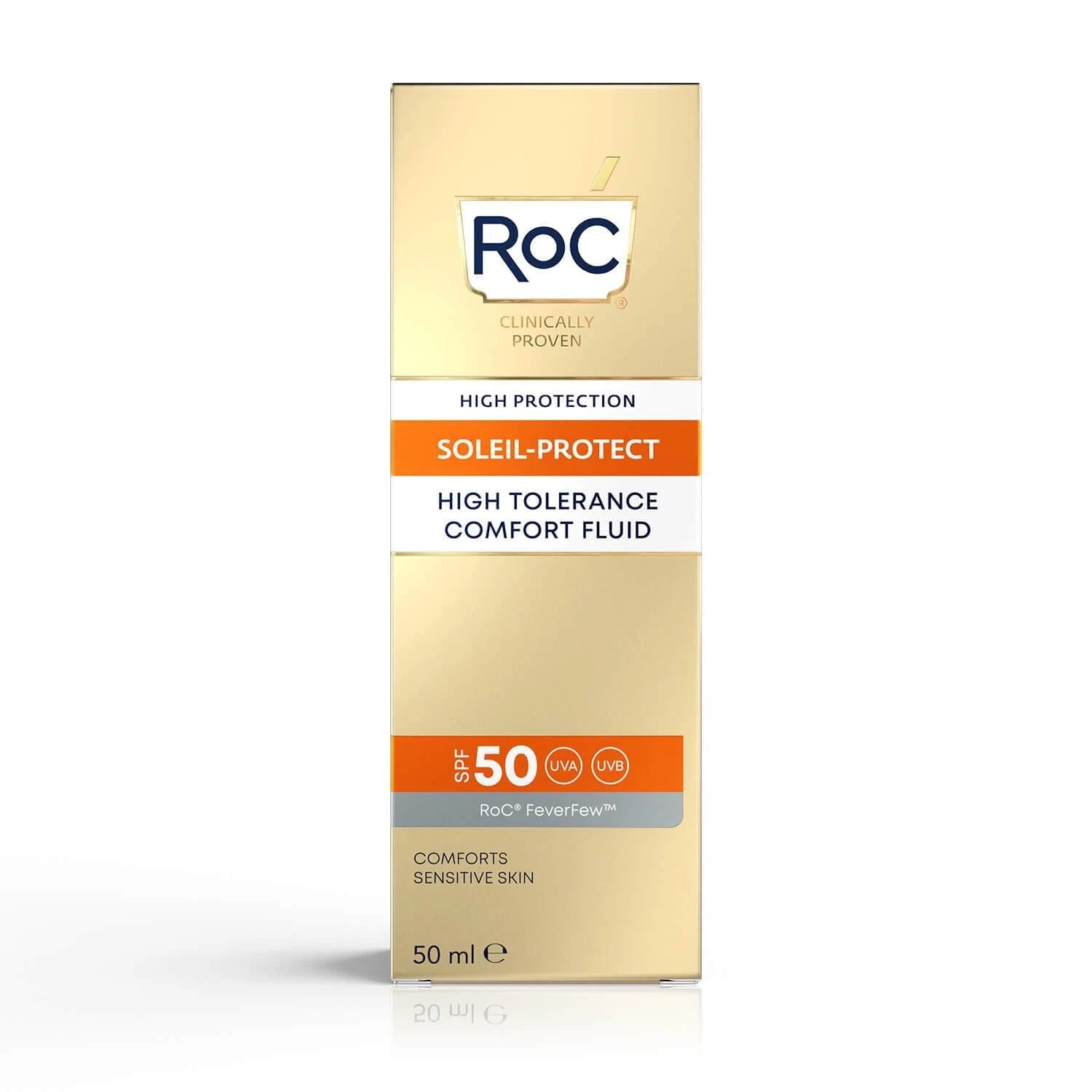 Roc Soin Solaire Visage Fluide Haute Tolérance SPF50 50 ml