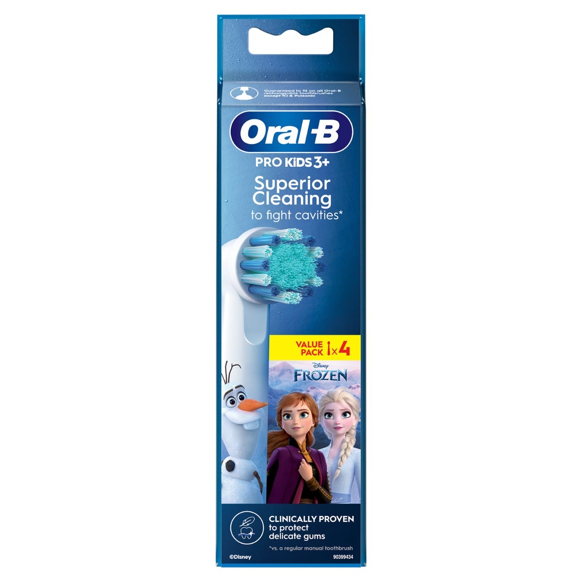 Oral-B Têtes de brosse de rechange Pro Kids avec Disney Frozen, 4 pièces
