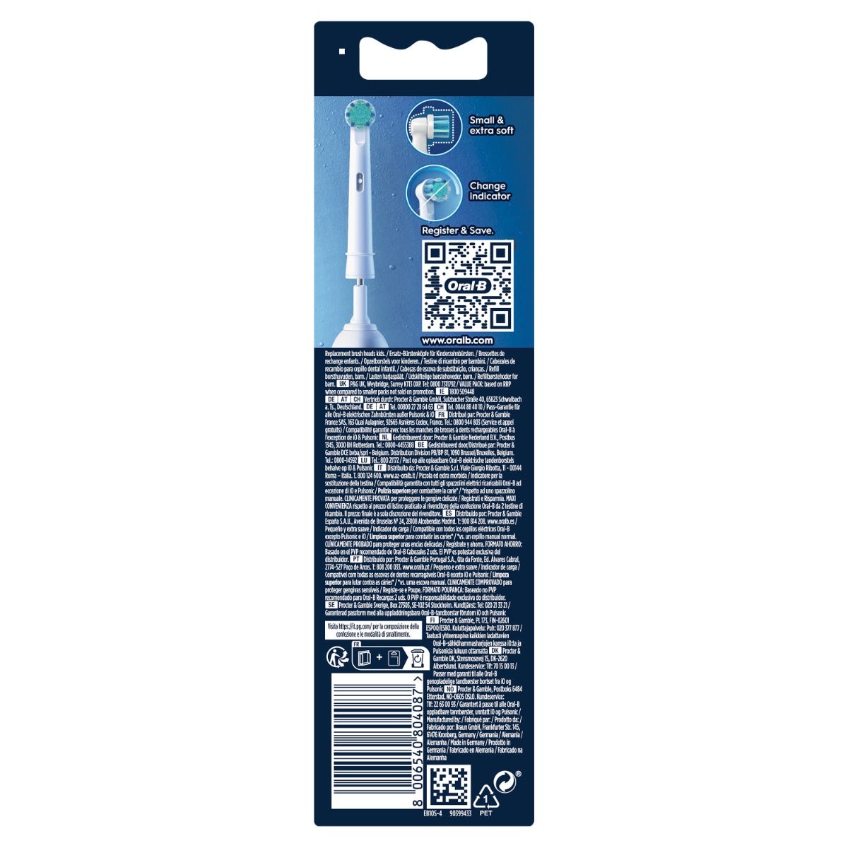 Oral-B Têtes de brosse de rechange Pro Kids avec Disney Frozen, 4 pièces