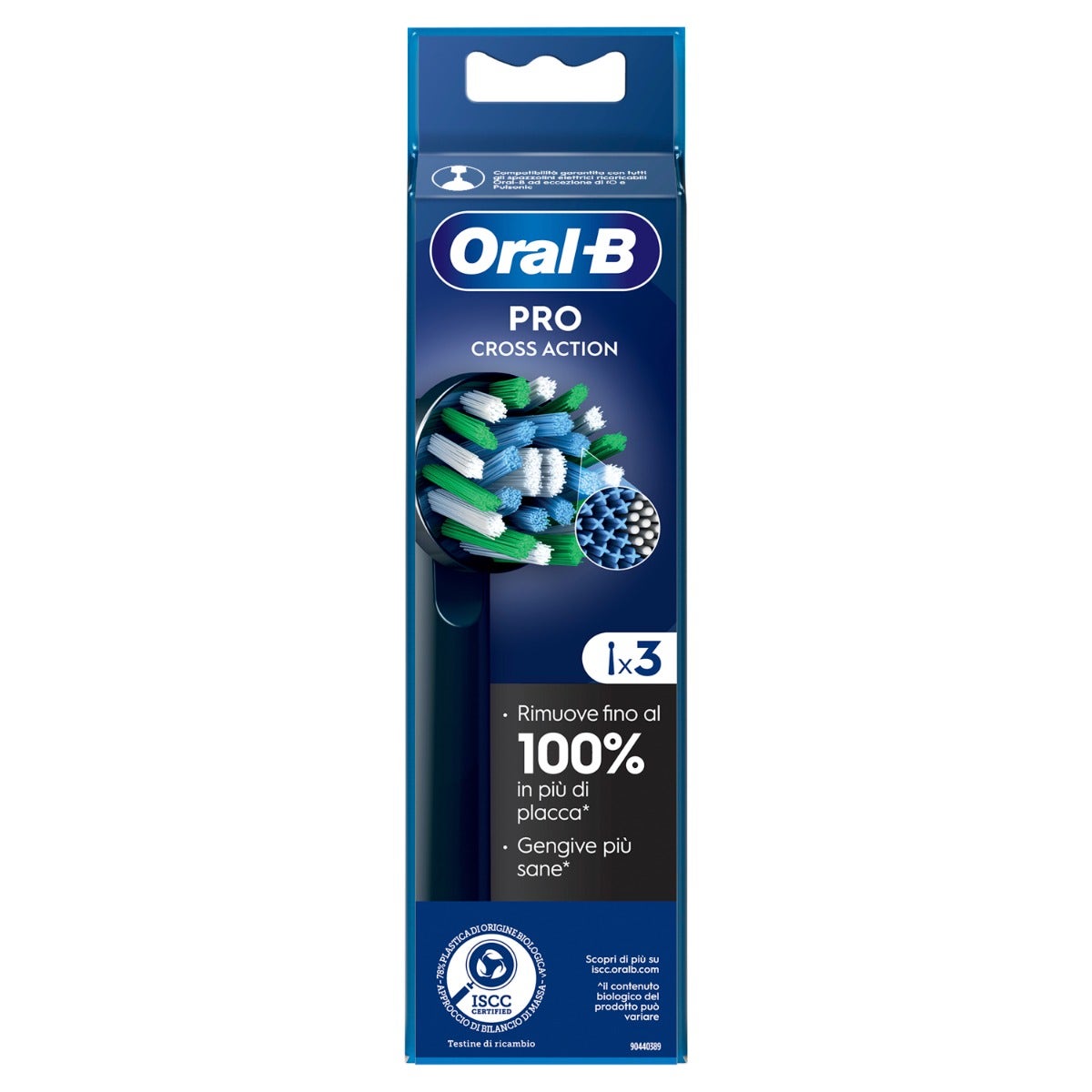 Oral-B Têtes de brosse de rechange Pro Cross Action Noir 3 pièces