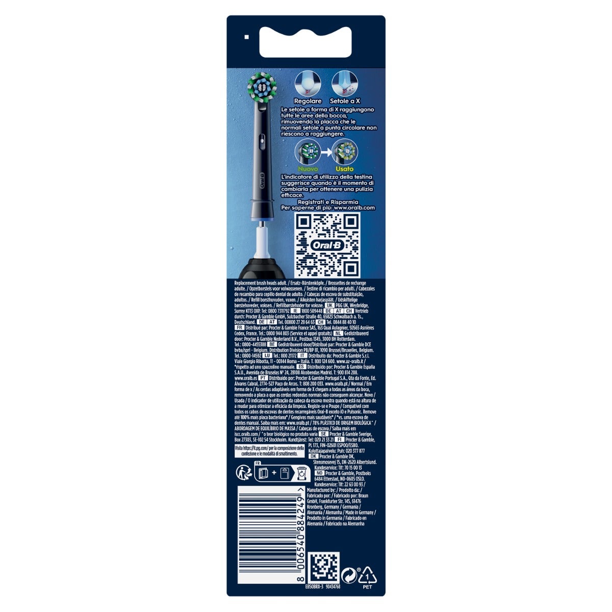 Oral-B Têtes de brosse de rechange Pro Cross Action Noir 3 pièces