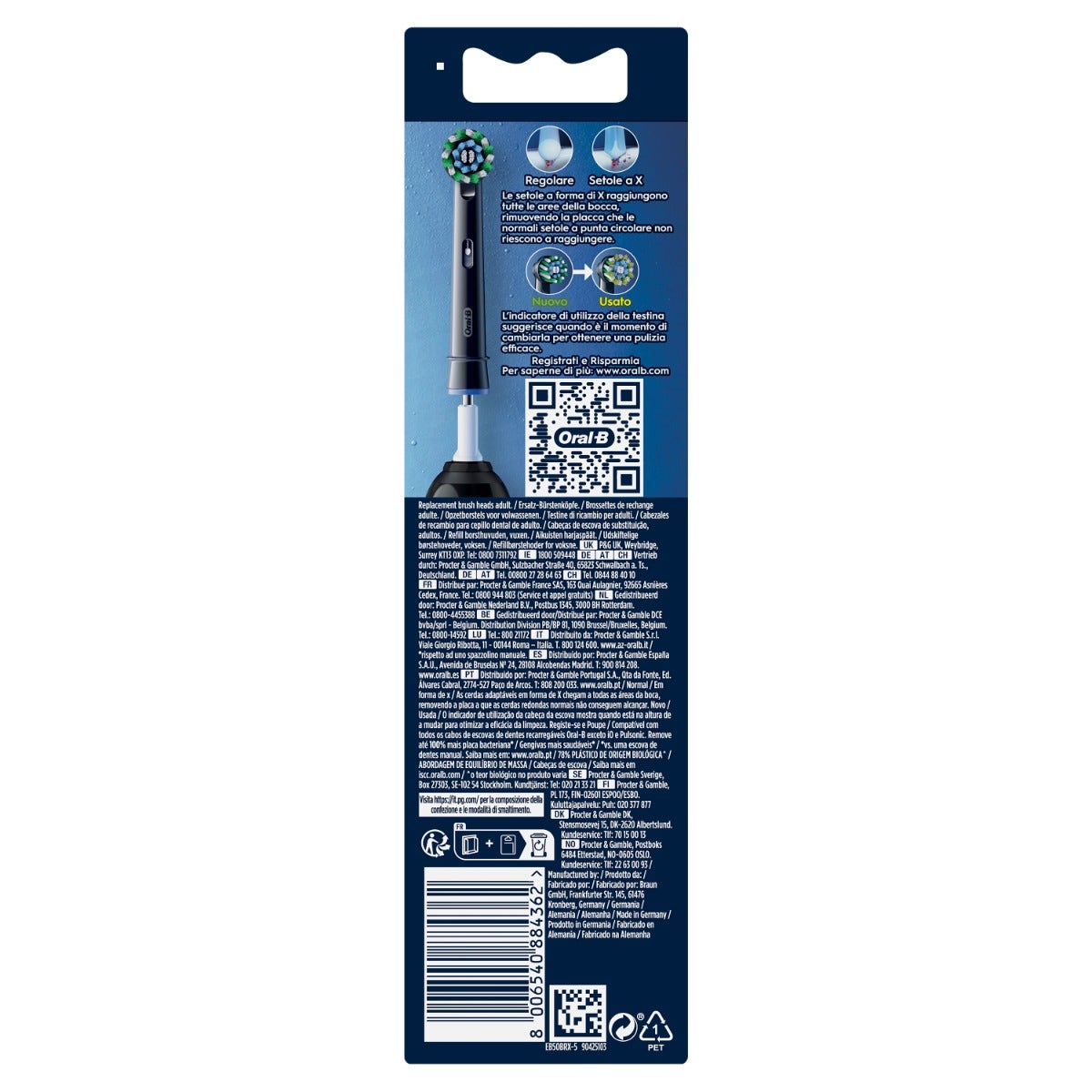 Oral-B Têtes de brosse de rechange Pro Cross Action Black 5 pièces