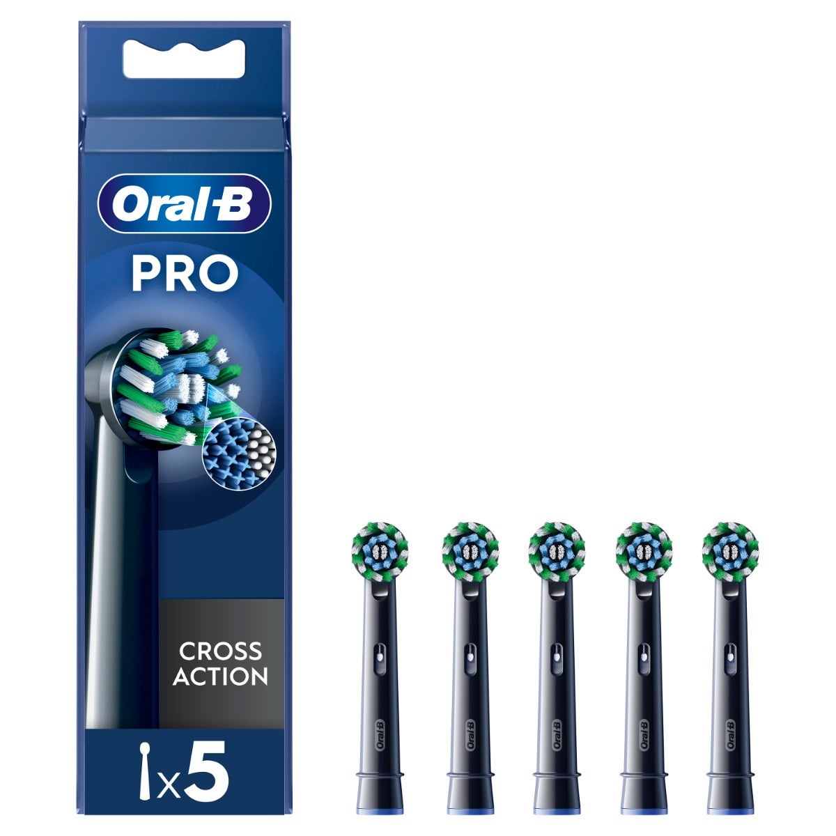 Oral-B Têtes de brosse de rechange Pro Cross Action Black 5 pièces