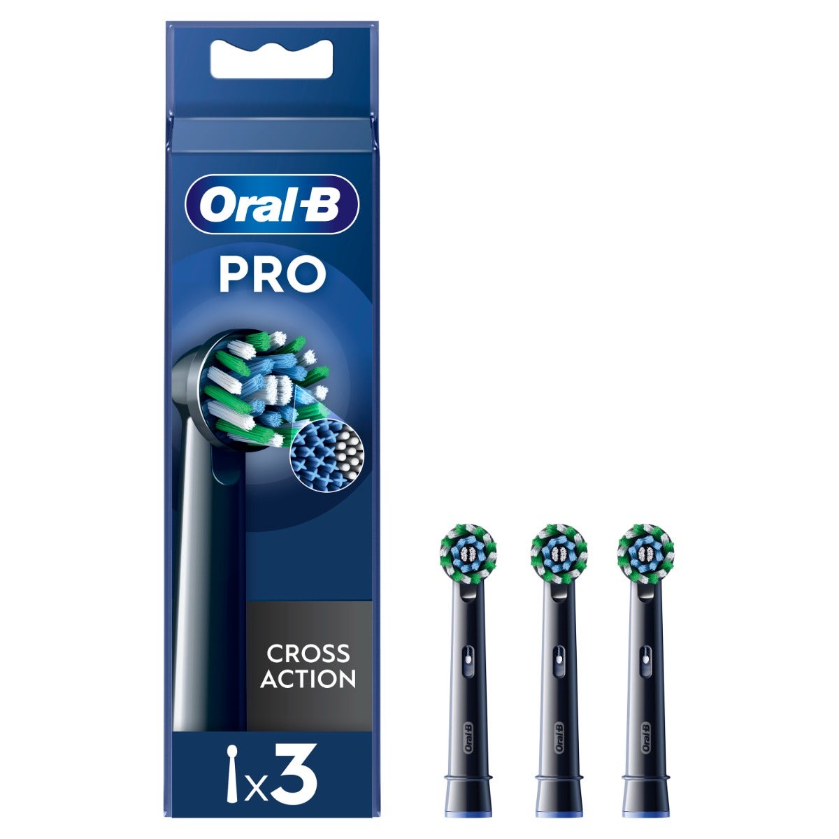 Oral-B Têtes de brosse de rechange Pro Cross Action Noir 3 pièces