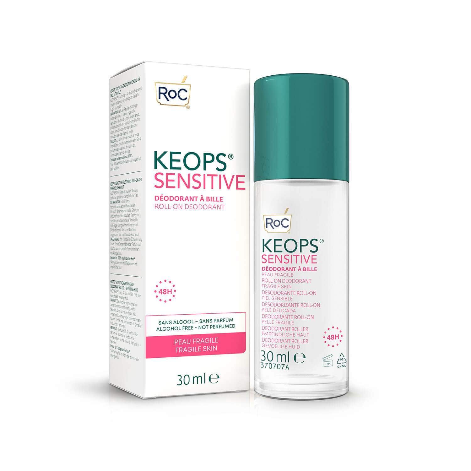 Roc Keops Déodorant Roll-On Sensitive pour Peaux Sensibles 30 ml