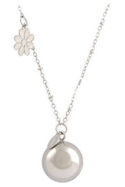 ARGENTOE' COLLANA BOLA FIORE