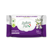 Italian Pet Salviettine Biodegradabili Aloe Vera/Lavanda Per Cani/Gatti 15x19cm 50 Pezzi