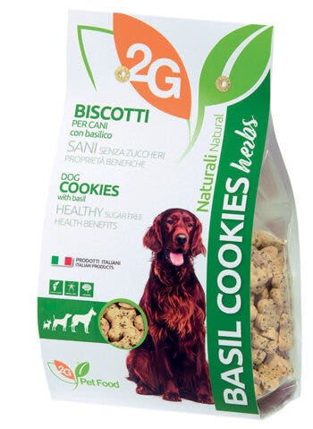 2G Pet Food Basil Cookies Biscotti Al Basilico Per Cani Sacco 350g