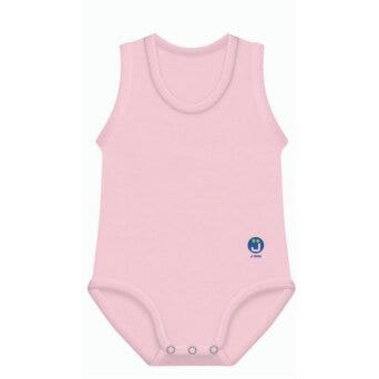 J Bimbi Body pour nouveau-né sans manches en coton bio 0-36 mois rose