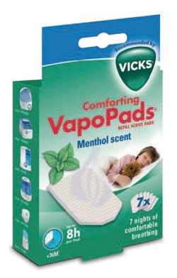 Vicks Vapopads Menthol Pads Per Umidificatori 7 Pezzi