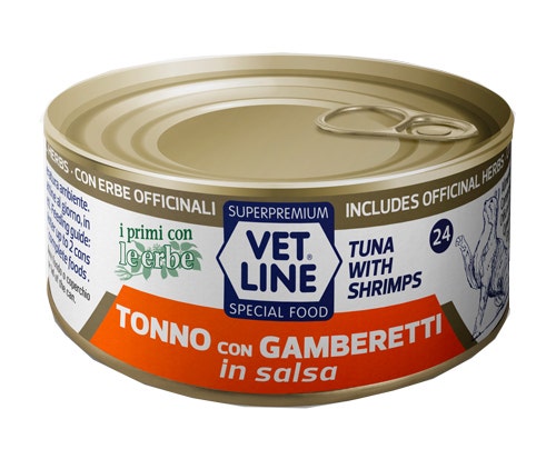 Vet Line Per Gatto Tonno Con Gamberetti In Salsa 70g