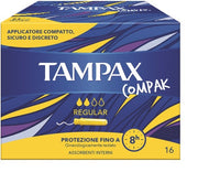 Tampax Compak Regular 16 Assorbenti Interni Flussi Da Leggeri a Medi