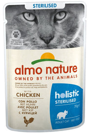 Almo Nature Anti-Hairball, nourriture humide au poulet frais pour chats adultes, sachet de 70 g