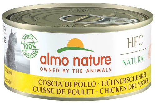 Almo Nature HCF Natural Nourriture humide cuisse de poulet pour chats adultes Boîte 150 g
