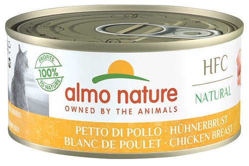 Almo Nature HFC Natural Nourriture humide à la poitrine de poulet pour chats adultes Boîte de 150 g