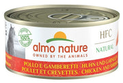 Almo Nature HFC Natural Nourriture humide au poulet et aux crevettes pour chats adultes Boîte de 150 g