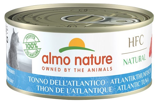 Almo Nature HFC Natural Nourriture humide au thon de l'Atlantique pour chats adultes Boîte de 150 g