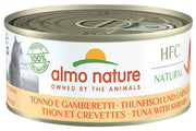 Almo Nature HFC Natural Nourriture humide au thon et aux crevettes pour chats adultes Boîte de 150 g