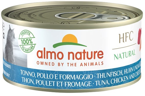 Almo Nature HFC Natural Thon, Poulet et Fromage Nourriture humide pour chats adultes 150 g