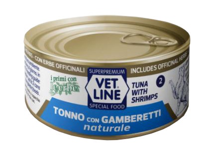 Vet Line Chat au thon et aux crevettes en boîte 70 g
