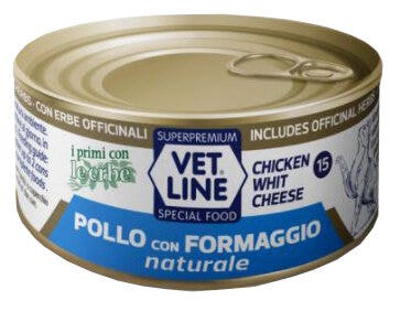 Vet Line pour chat, poulet au fromage naturel, 70 g