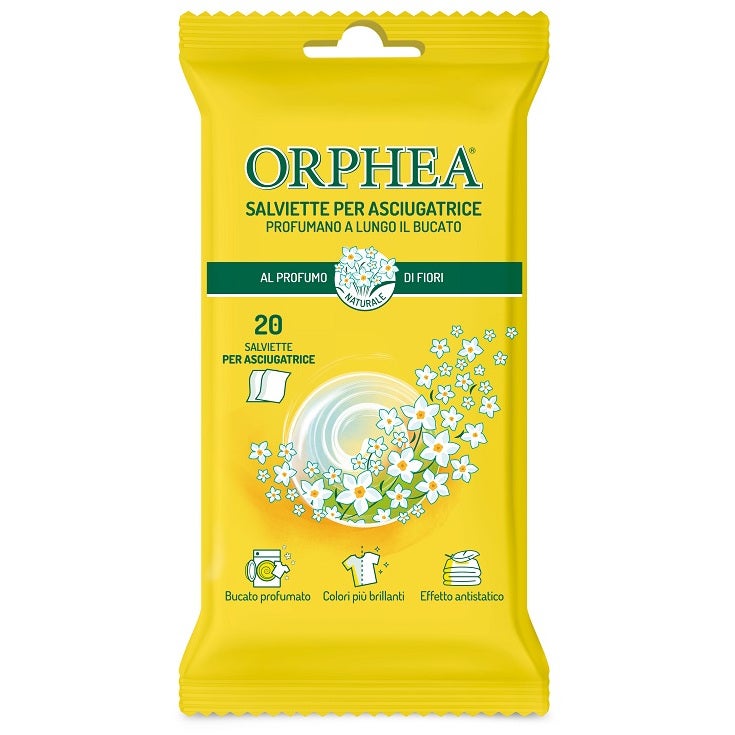 Orphea 20 lingettes pour sèche-linge parfumées aux fleurs