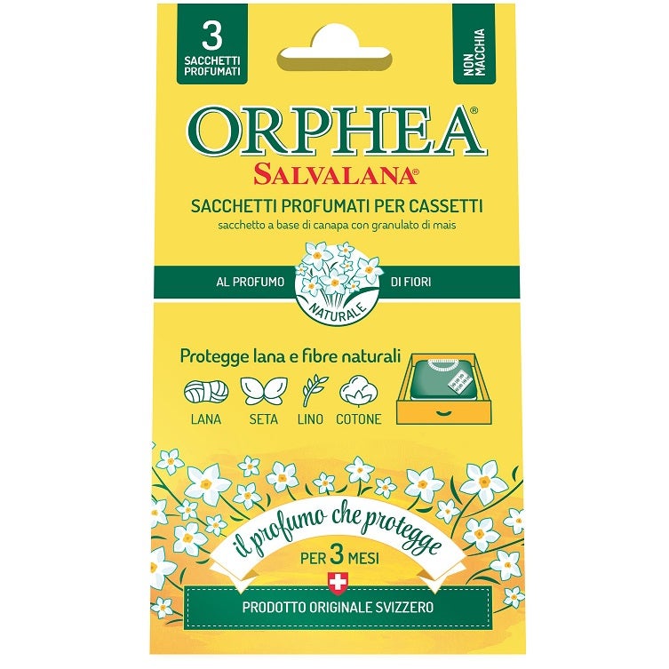 Orphea 3 sachets parfumés pour tiroirs au parfum de fleurs