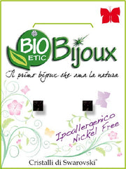 Bioetic Bijoux Orecchino Carrè 3mm Jet Nero
