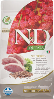 Farmina Natural & Delicious Quinoa Neutered Canard Brocoli Asperges Sans Céréales pour Chats Adultes 1,5 kg