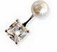 Biojoux Orecchini Pearl With Zircon Dangle 6/6mm