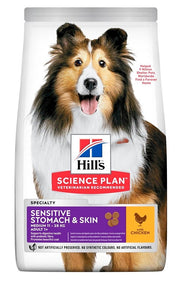 Hill's Science Plan Adult Medium Sensitive Stomach & Skin Con Pollo Cibo Secco Per Cani 2,5kg