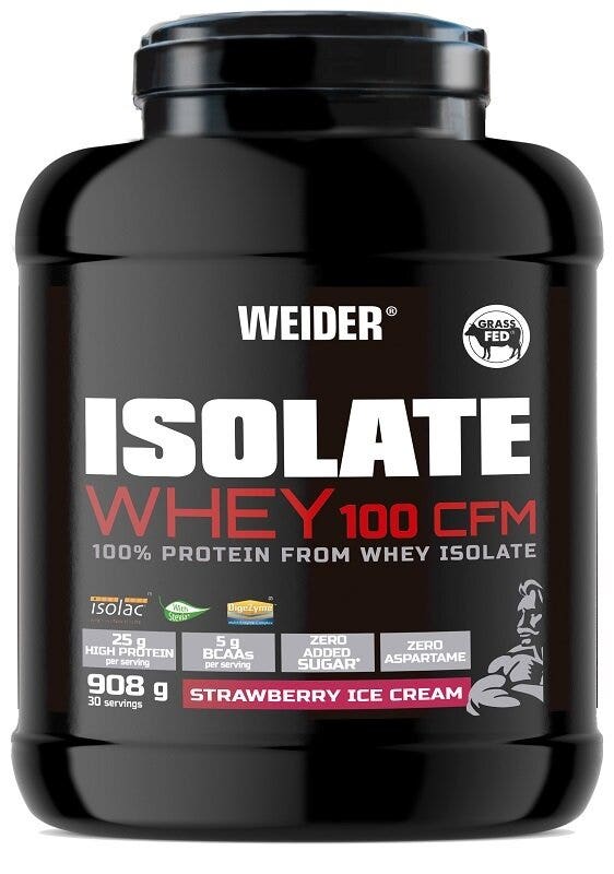Weider Isolate Whey 100CFM Parfum Glace à la Fraise 908 g