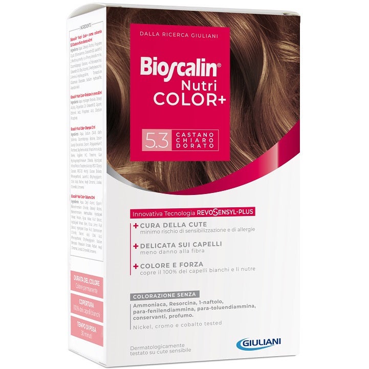 Bioscalin Nutricolor Plus Coloration Capillaire Permanente 5,3 Châtain Clair Doré