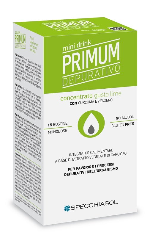 Primum Détox au goût citron vert, mini-boissons, 15 sachets