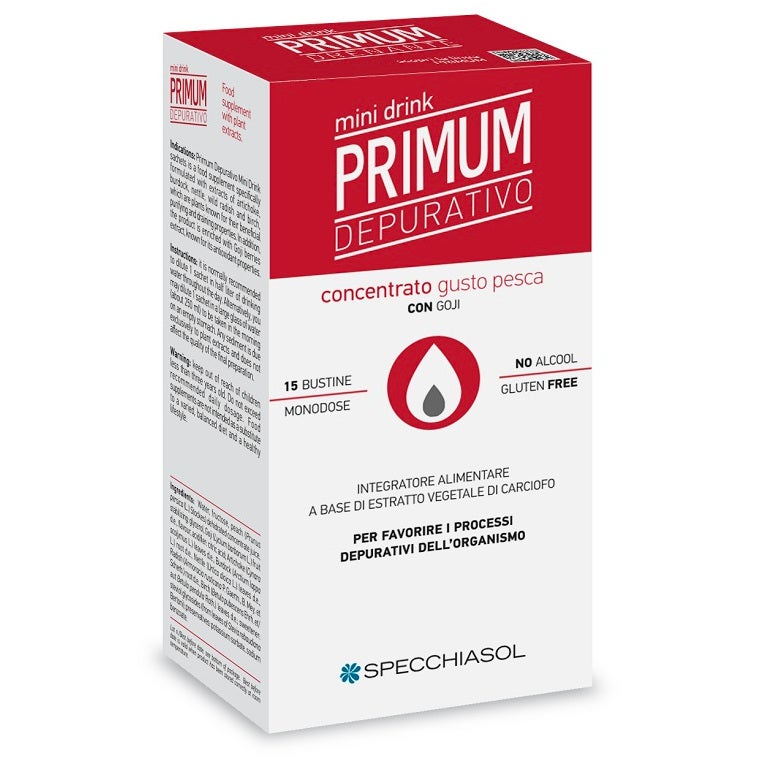 Specchiasol Primum Minidrink Purifiant Pêche 15 sticks de 10 ml