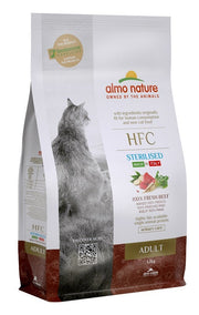 Almo Nature HFC Croquettes au bœuf pour chats adultes stérilisés, sac de 1,2 kg