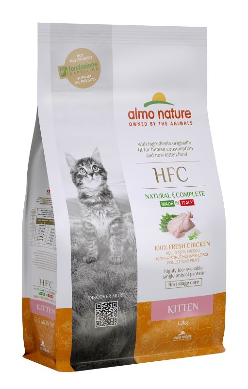 Almo Nature HFC Kitten Croquettes au poulet pour chatons, sac de 1,2 kg