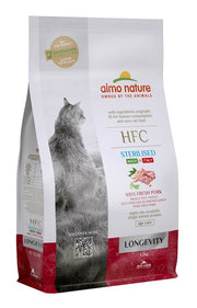 Almo Nature HFC Longevity Croquettes au porc pour chats adultes stérilisés, sac de 1,2 kg