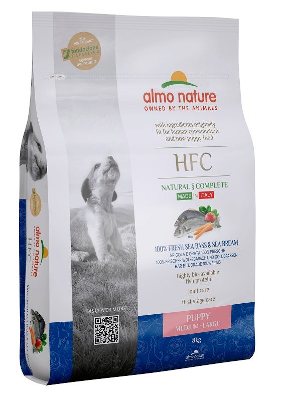 Almo Nature HFC Puppy Bar et Dorade pour chiots de taille moyenne et grande, sac de 8 kg