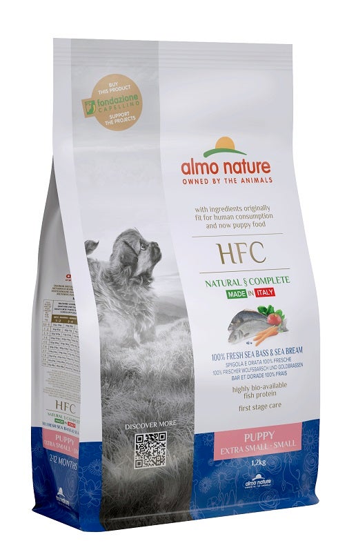 Almo Nature HFC Puppy Bar et Dorade pour chiots de petite et très petite taille, sac de 1,2 kg