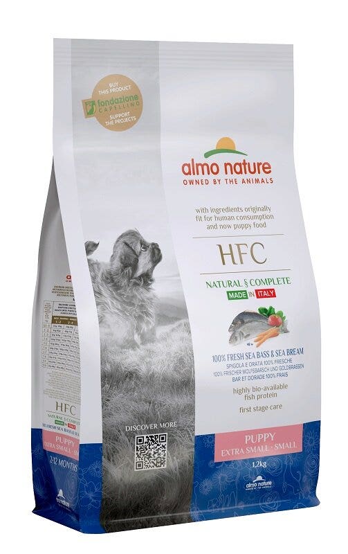 Almo Nature HFC Puppy Bar et Dorade pour chiots de petite et très petite taille, sac de 1,2 kg