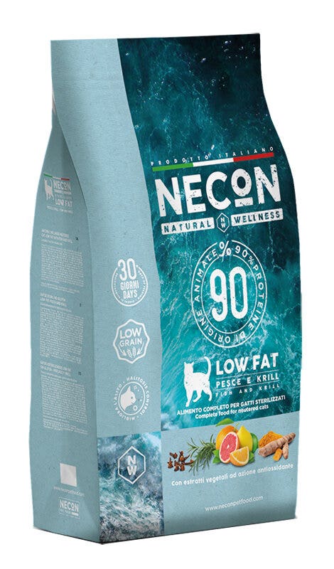 Necon Natural Wellness Steril Low Fat Crocchette Pesce Oceanico Gatti Sterilizzati Sacco 1,5kg