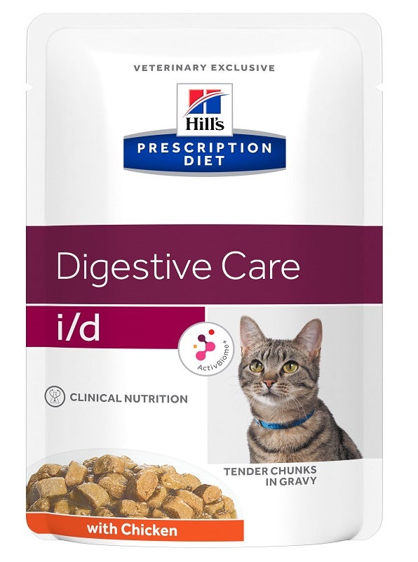Hill's Prescription Diet I/D Digestive Care Bouchées de poulet pour chats Sachet 85 g