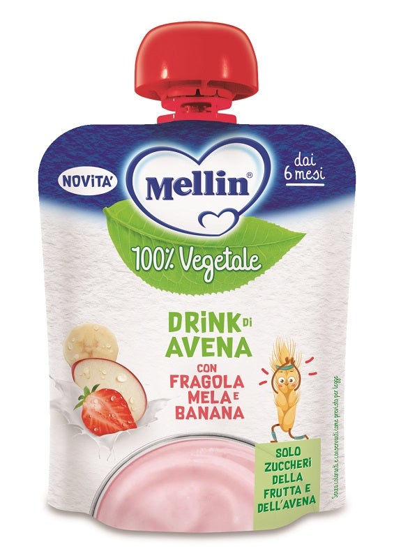 Mellin Drink 100% Vegetale Di Avena Con Fragola Per Bambini 6 Mesi+ 90g